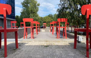 chairs near the university in Dnipro
