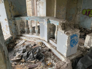 Interior decoration of the abandoned palace of the Dnipro