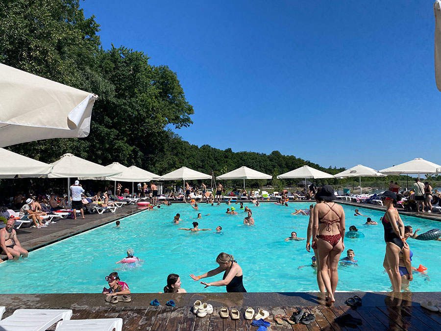 a small pool on the Golden Beach