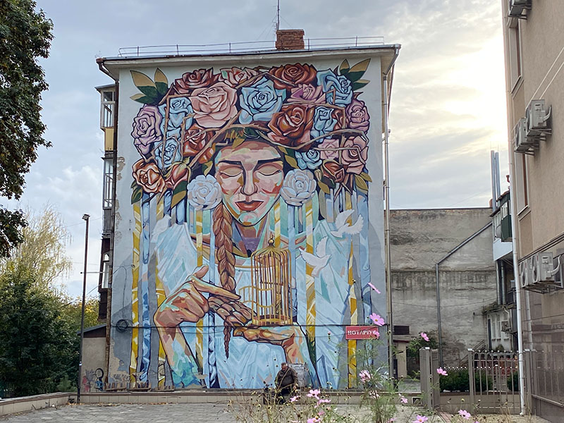 mural in Lutsk Lesya Ukrainka